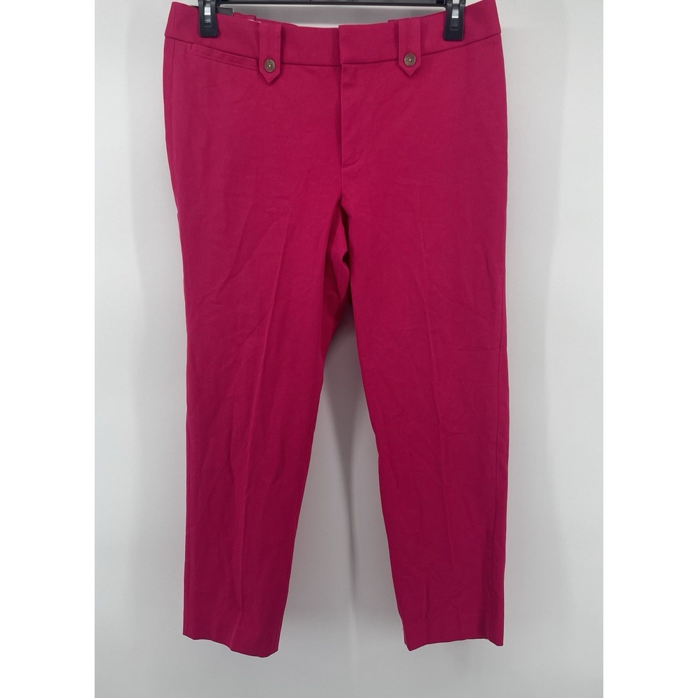 Banana Republic Martin Fit Crop Pants 12 Pink Stretch Straight Leg Office NWT